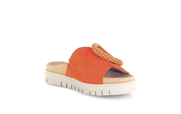 Gabor 63.745.15 Everly Ladies Orange Suede Touch Fastening Sandals
