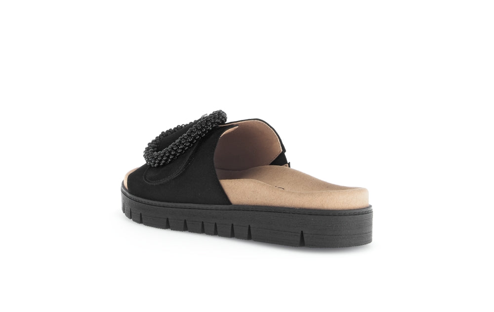 Gabor 63.745.17 Everly Ladies Black Suede Touch Fastening Sandals