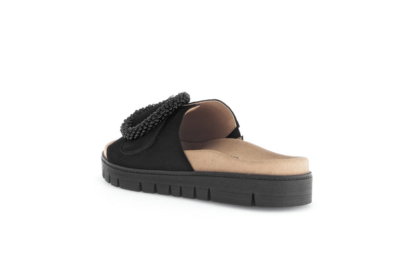 Gabor 63.745.17 Everly Ladies Black Suede Touch Fastening Sandals