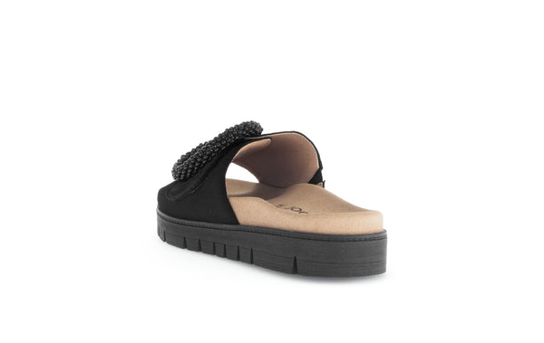Gabor 63.745.17 Everly Ladies Black Suede Touch Fastening Sandals