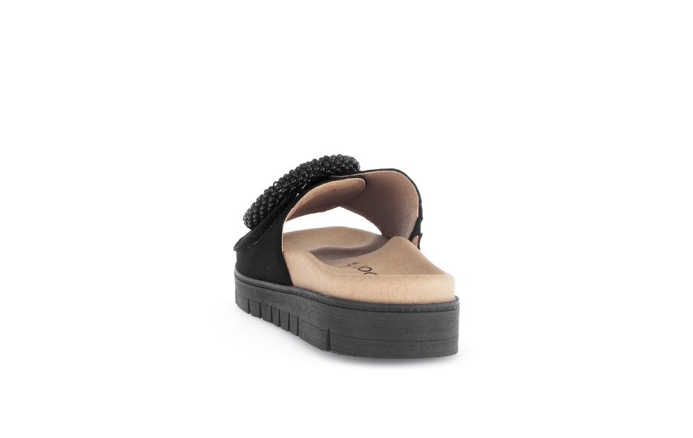 Gabor 63.745.17 Everly Ladies Black Suede Touch Fastening Sandals