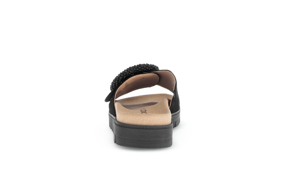 Gabor 63.745.17 Everly Ladies Black Suede Touch Fastening Sandals
