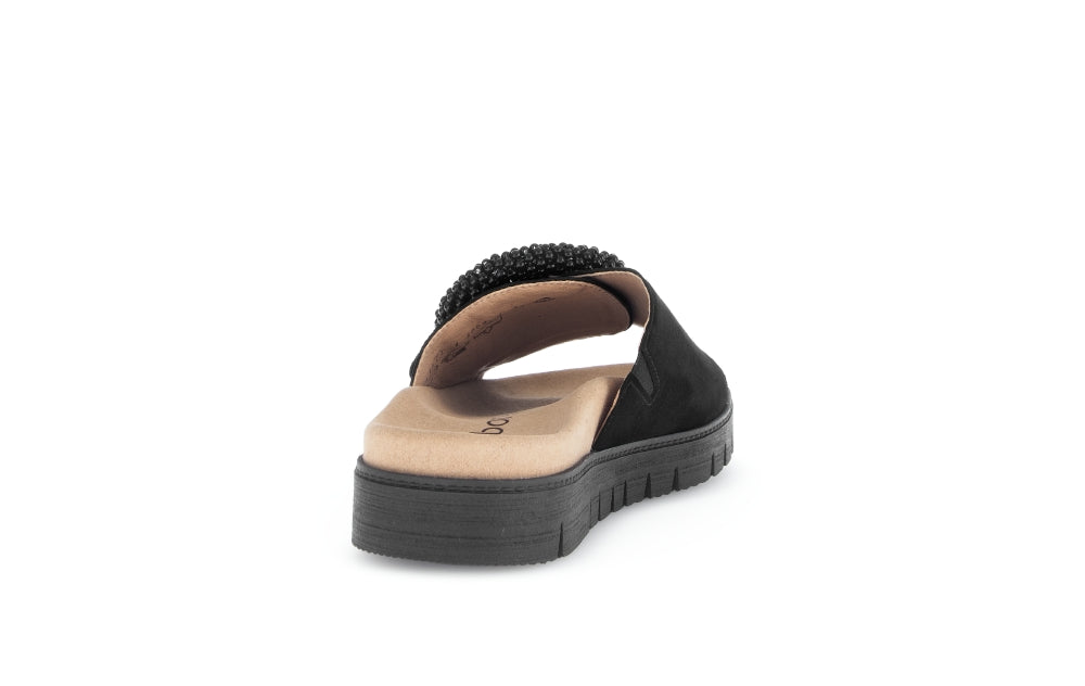 Gabor 63.745.17 Everly Ladies Black Suede Touch Fastening Sandals