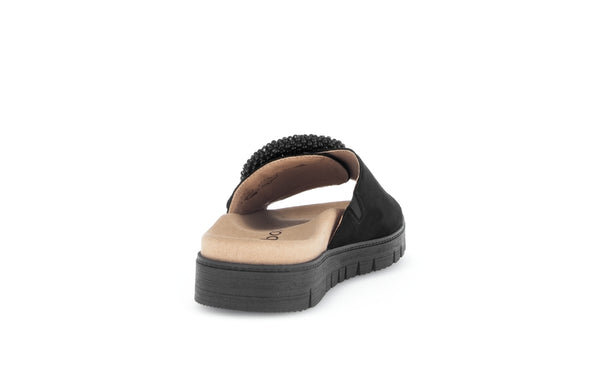 Gabor 63.745.17 Everly Ladies Black Suede Touch Fastening Sandals