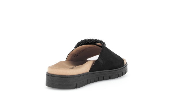 Gabor 63.745.17 Everly Ladies Black Suede Touch Fastening Sandals