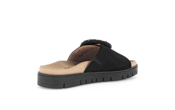 Gabor 63.745.17 Everly Ladies Black Suede Touch Fastening Sandals