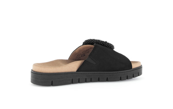 Gabor 63.745.17 Everly Ladies Black Suede Touch Fastening Sandals