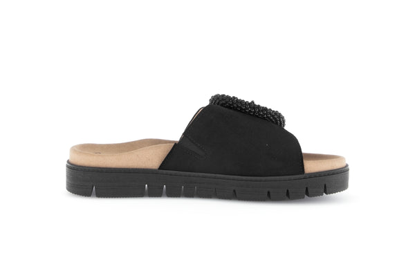 Gabor 63.745.17 Everly Ladies Black Suede Touch Fastening Sandals