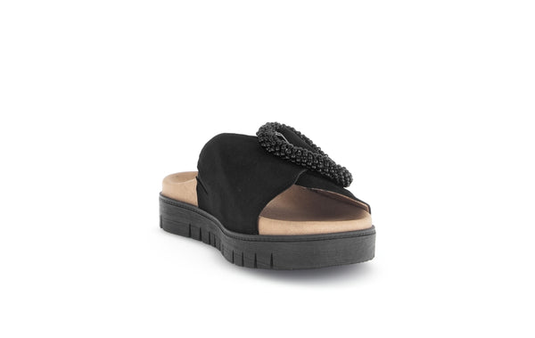 Gabor 63.745.17 Everly Ladies Black Suede Touch Fastening Sandals