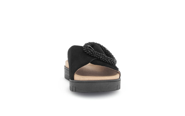 Gabor 63.745.17 Everly Ladies Black Suede Touch Fastening Sandals