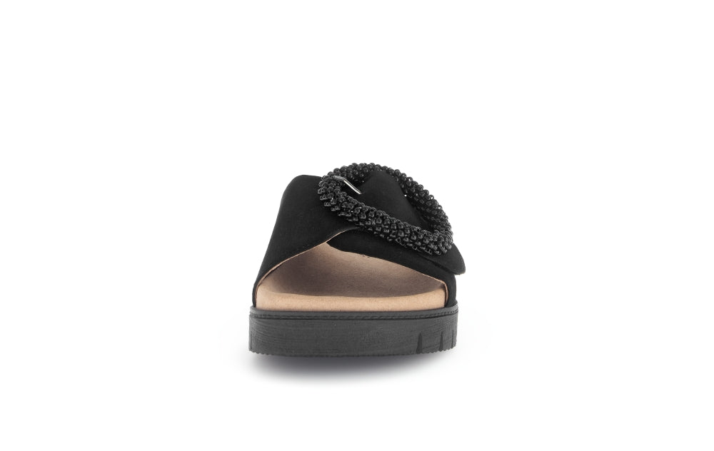 Gabor 63.745.17 Everly Ladies Black Suede Touch Fastening Sandals