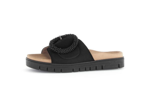 Gabor 63.745.17 Everly Ladies Black Suede Touch Fastening Sandals