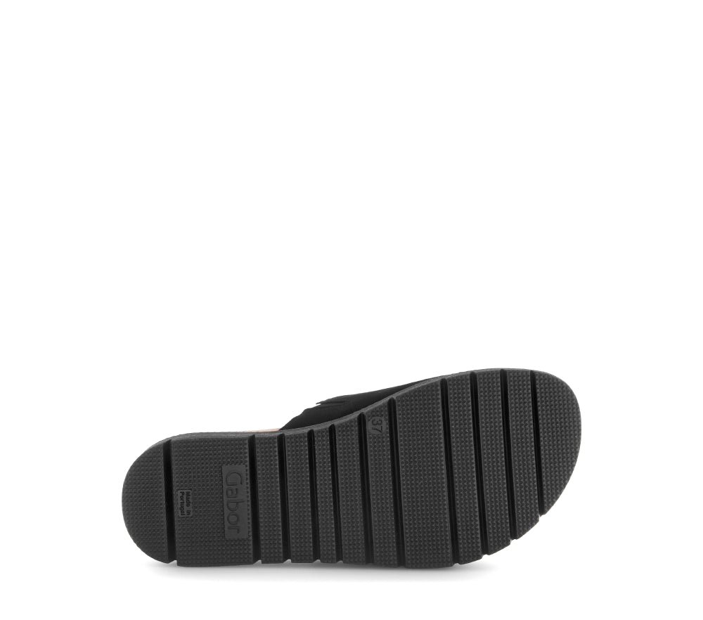 Gabor 63.745.17 Everly Ladies Black Suede Touch Fastening Sandals