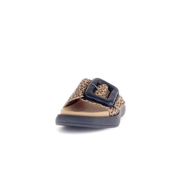 Gabor 63.751.32 Adios Ladies Brown Animal Print Suede Touch Fastening Sandals