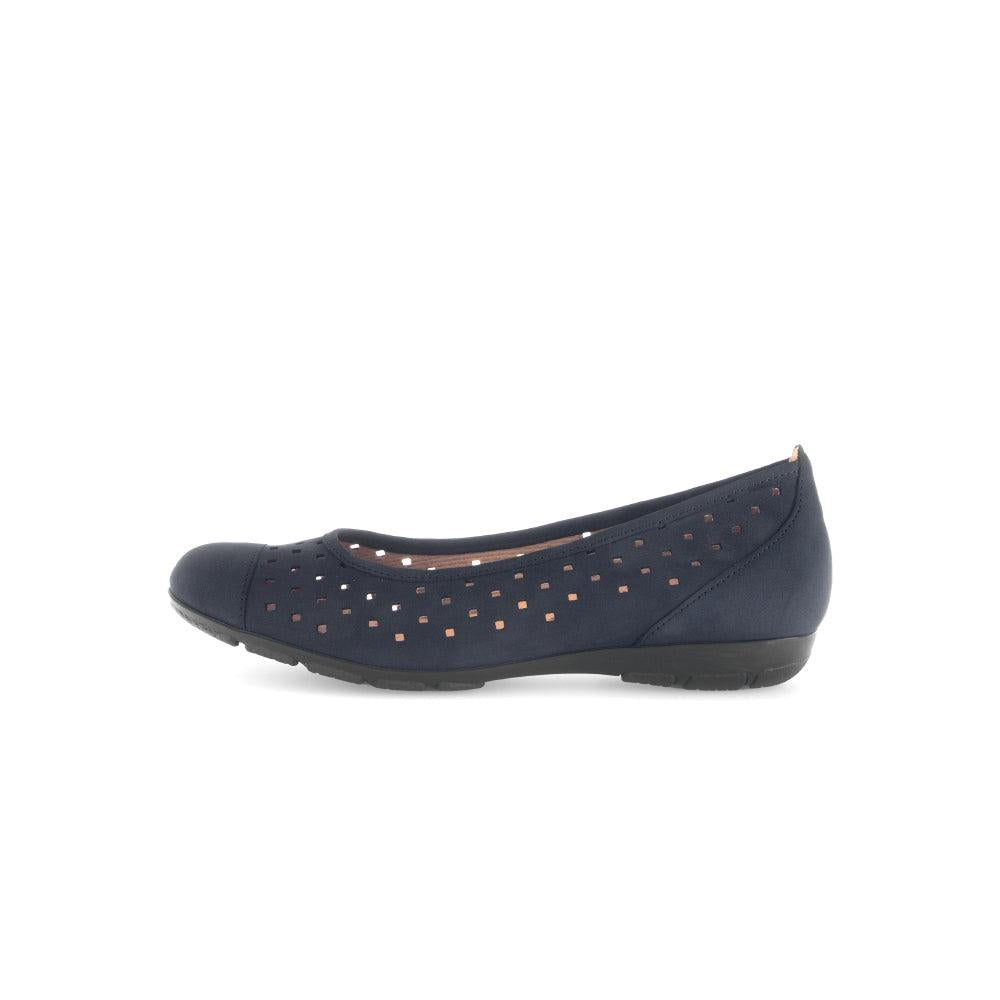 Gabor 64.169.16 Ruffle Ladies Dark Blue Nubuck Slip On Shoes