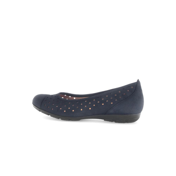 Gabor 64.169.16 Ruffle Ladies Dark Blue Nubuck Slip On Shoes