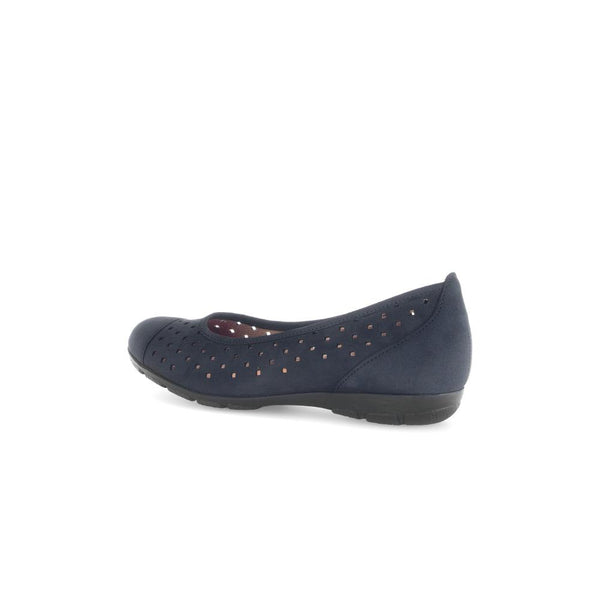 Gabor 64.169.16 Ruffle Ladies Dark Blue Nubuck Slip On Shoes