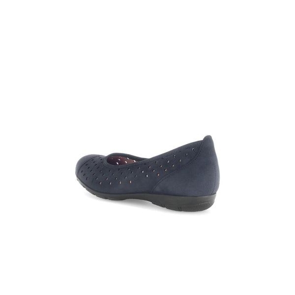 Gabor 64.169.16 Ruffle Ladies Dark Blue Nubuck Slip On Shoes
