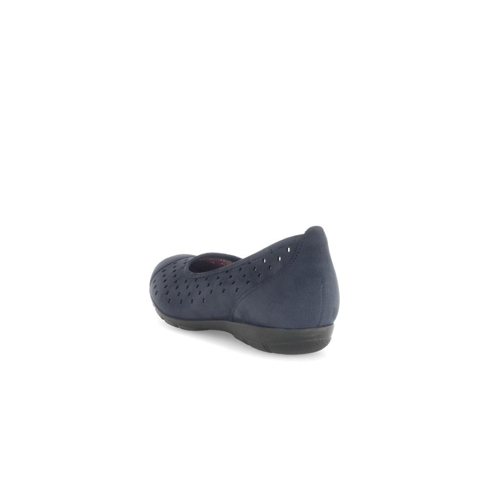 Gabor 64.169.16 Ruffle Ladies Dark Blue Nubuck Slip On Shoes