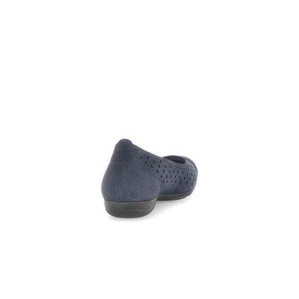 Gabor 64.169.16 Ruffle Ladies Dark Blue Nubuck Slip On Shoes