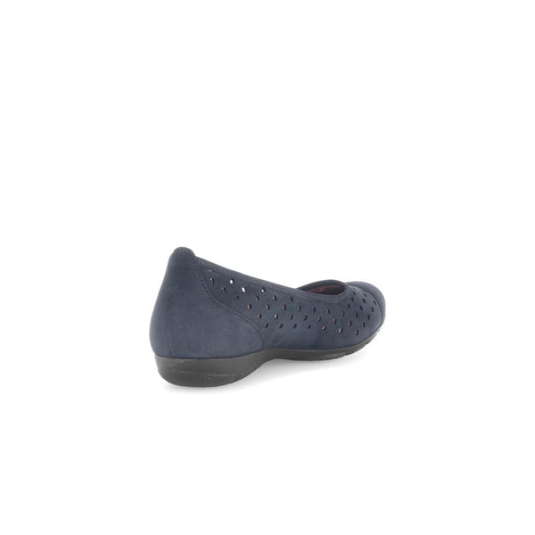 Gabor 64.169.16 Ruffle Ladies Dark Blue Nubuck Slip On Shoes