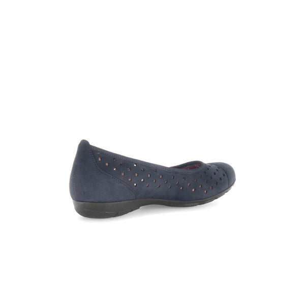 Gabor 64.169.16 Ruffle Ladies Dark Blue Nubuck Slip On Shoes