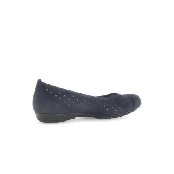 Gabor 64.169.16 Ruffle Ladies Dark Blue Nubuck Slip On Shoes
