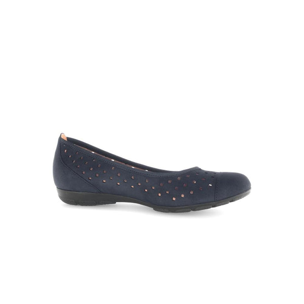 Gabor 64.169.16 Ruffle Ladies Dark Blue Nubuck Slip On Shoes