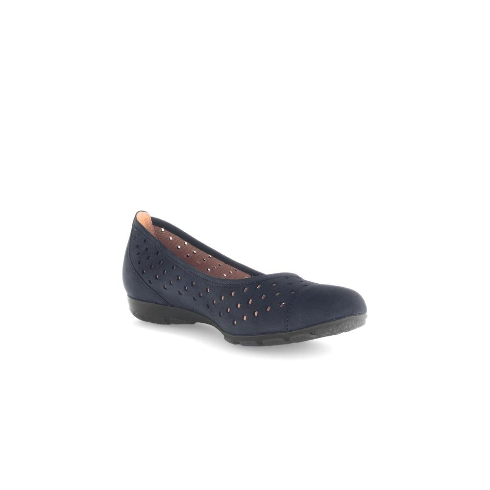 Gabor 64.169.16 Ruffle Ladies Dark Blue Nubuck Slip On Shoes