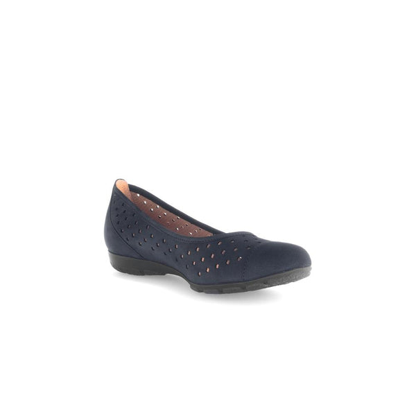 Gabor 64.169.16 Ruffle Ladies Dark Blue Nubuck Slip On Shoes
