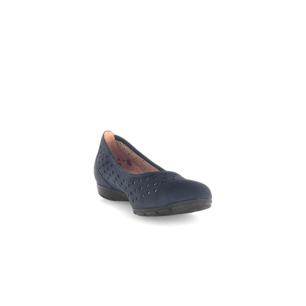 Gabor 64.169.16 Ruffle Ladies Dark Blue Nubuck Slip On Shoes