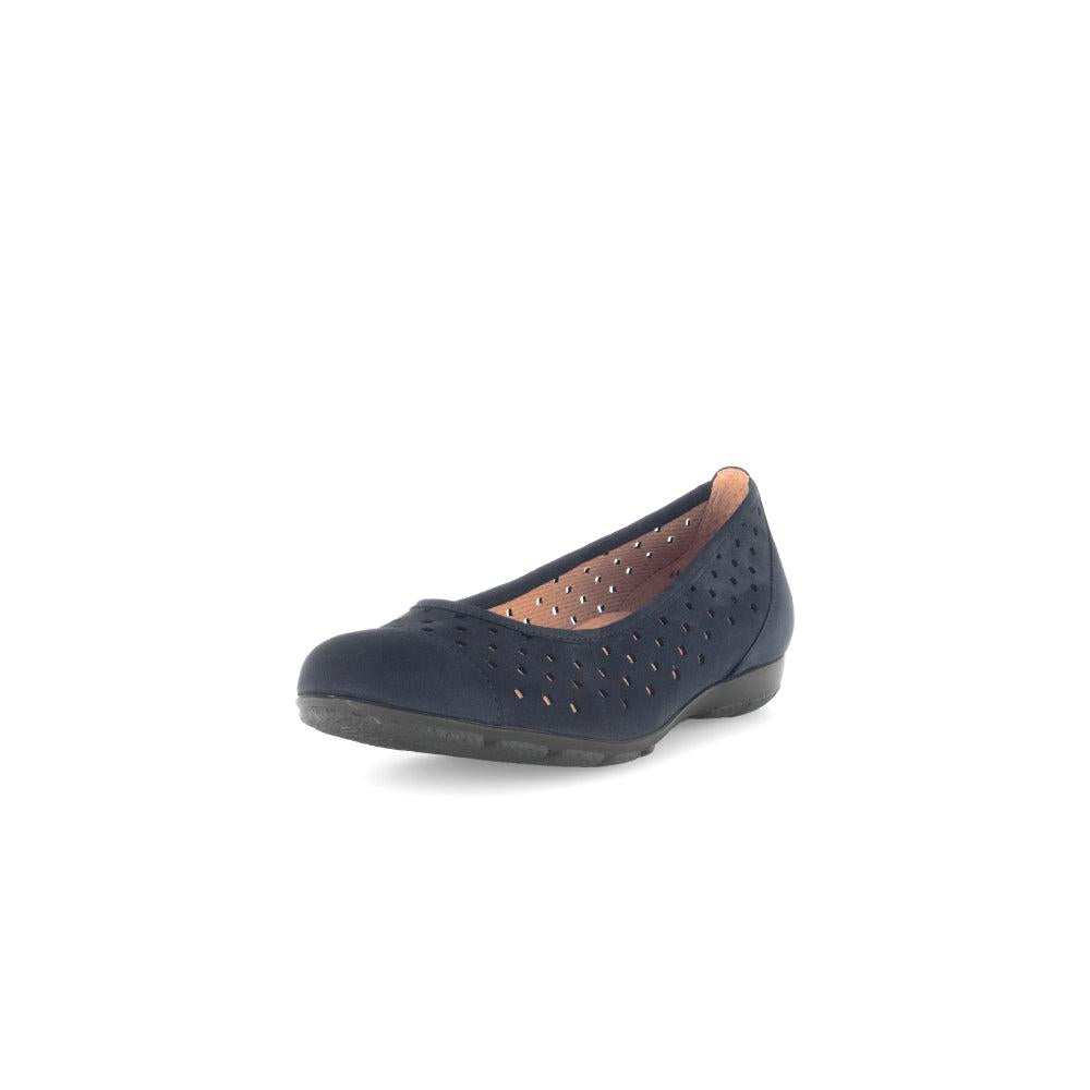 Gabor 64.169.16 Ruffle Ladies Dark Blue Nubuck Slip On Shoes