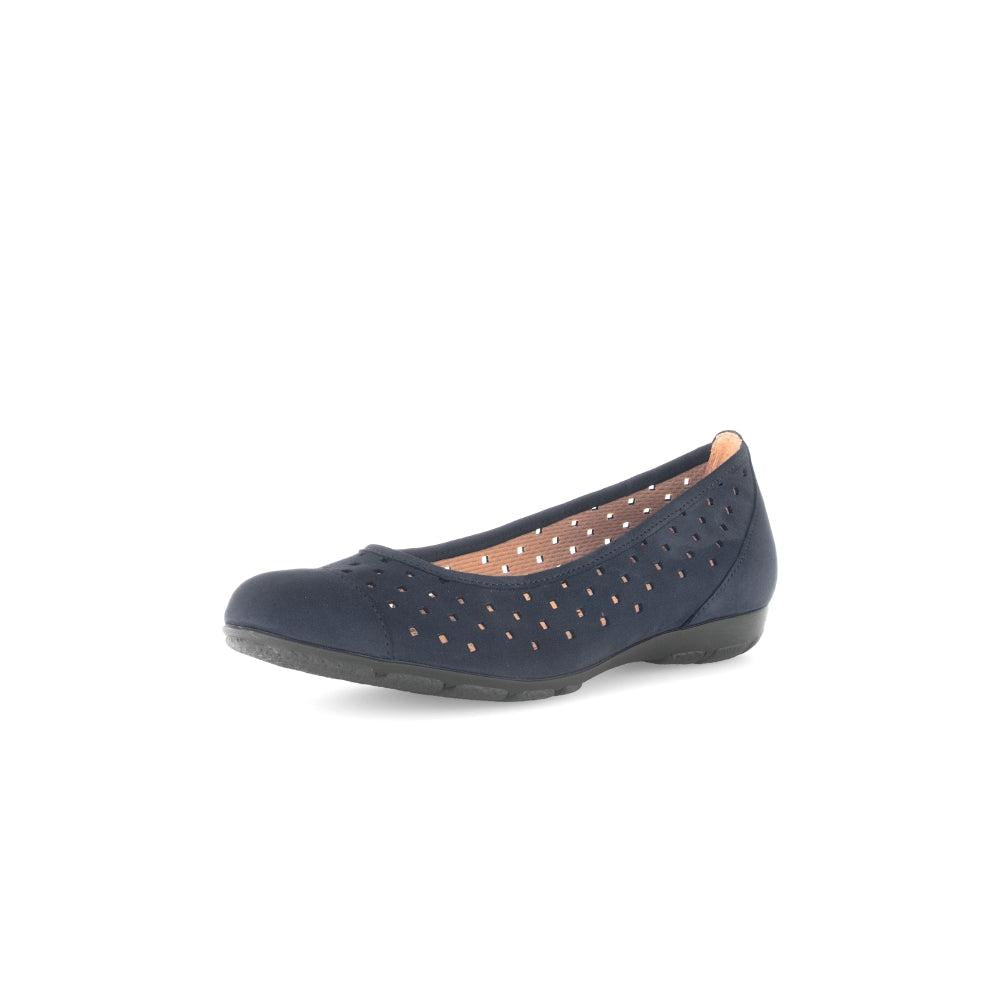 Gabor 64.169.16 Ruffle Ladies Dark Blue Nubuck Slip On Shoes