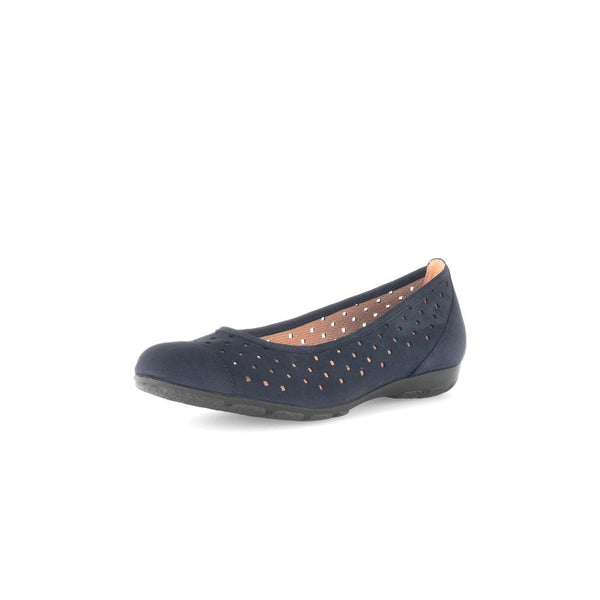 Gabor 64.169.16 Ruffle Ladies Dark Blue Nubuck Slip On Shoes