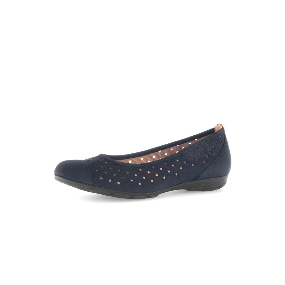Gabor 64.169.16 Ruffle Ladies Dark Blue Nubuck Slip On Shoes