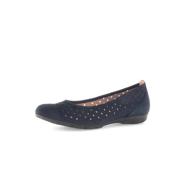 Gabor 64.169.16 Ruffle Ladies Dark Blue Nubuck Slip On Shoes