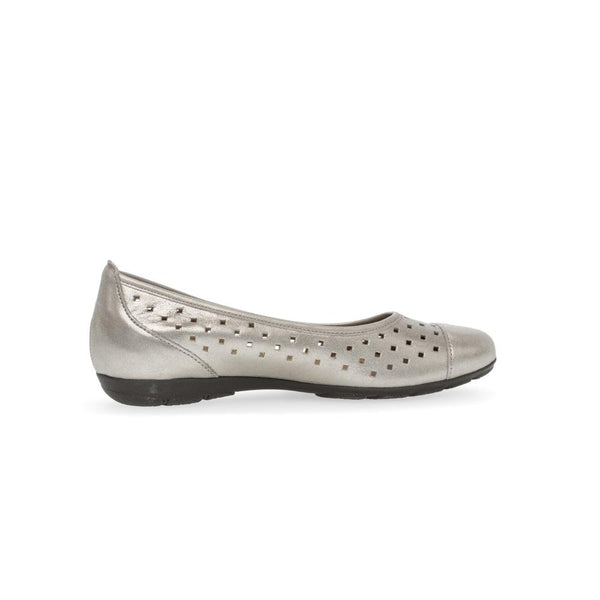 Gabor 64.169.62 Ruffle Ladies Gold Leather Slip On Shoes