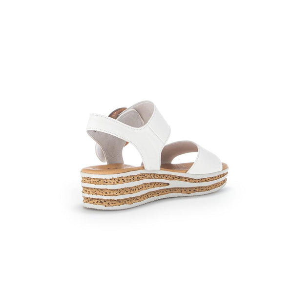 Gabor 64.550.20 André Ladies Creamy white Leather Touch Fastening Sandals