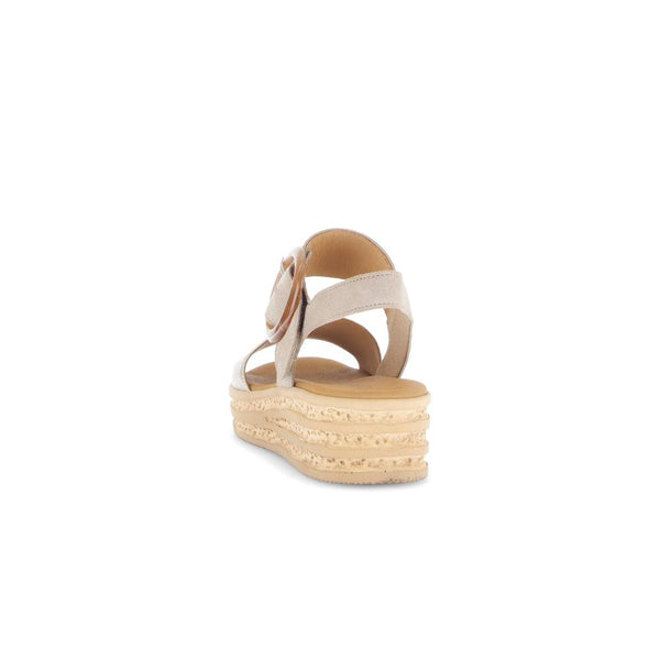 Gabor 64.550.62 André Ladies Beige Leather Touch Fastening Sandals