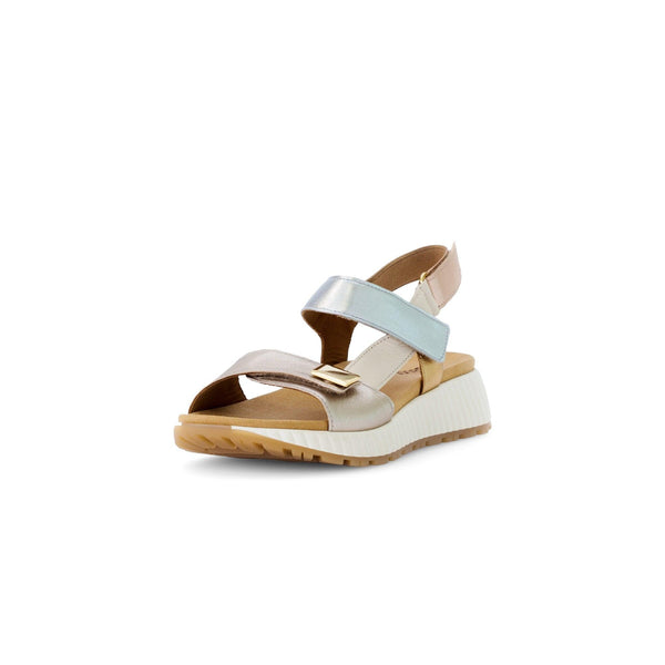 Gabor 64.582.62 Gifted Ladies Beige Leather Touch Fastening Sandals