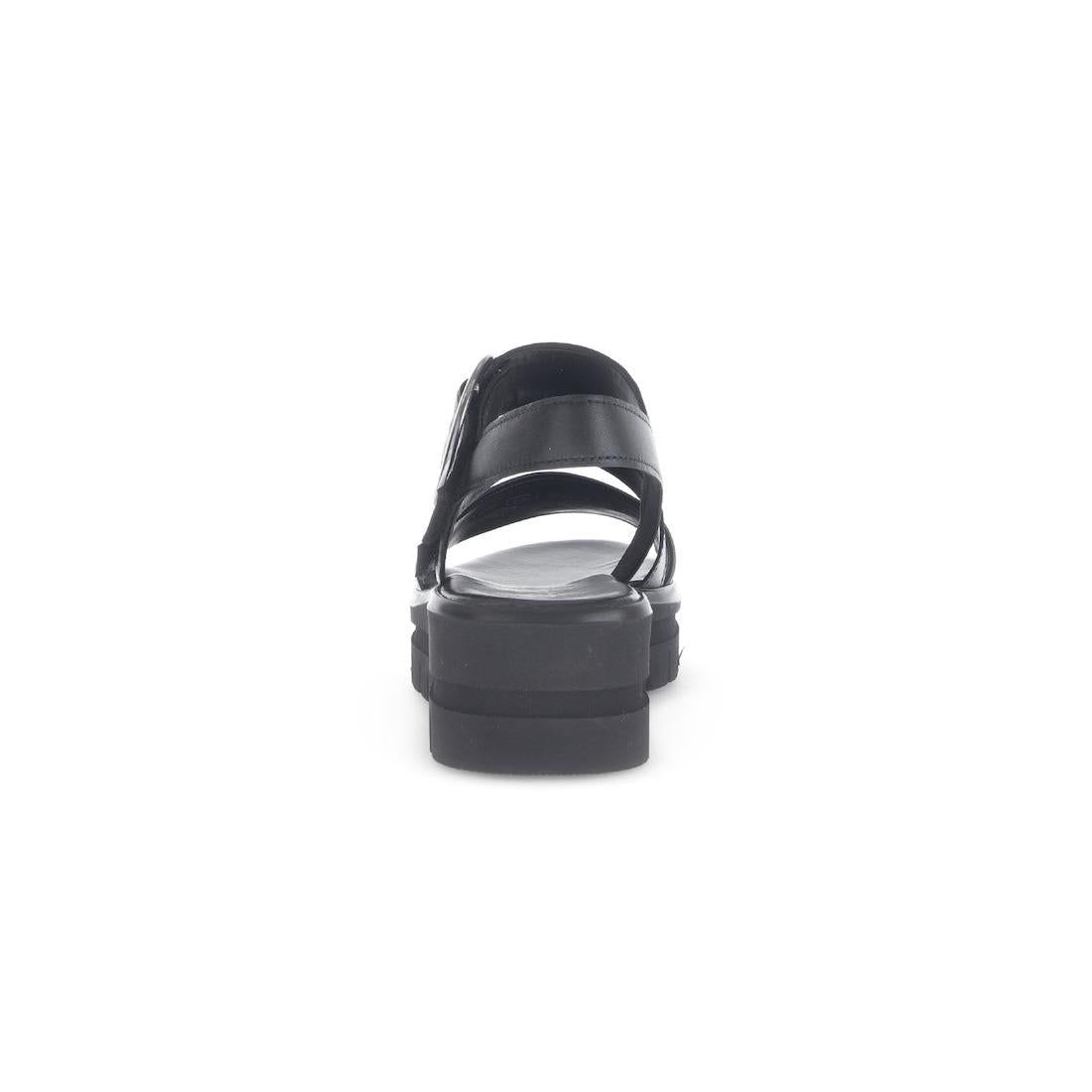 Gabor 64.627.27 Amarillo Ladies Black Leather Touch Fastening Sandals