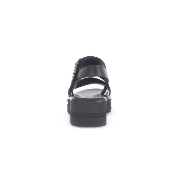 Gabor 64.627.27 Amarillo Ladies Black Leather Touch Fastening Sandals