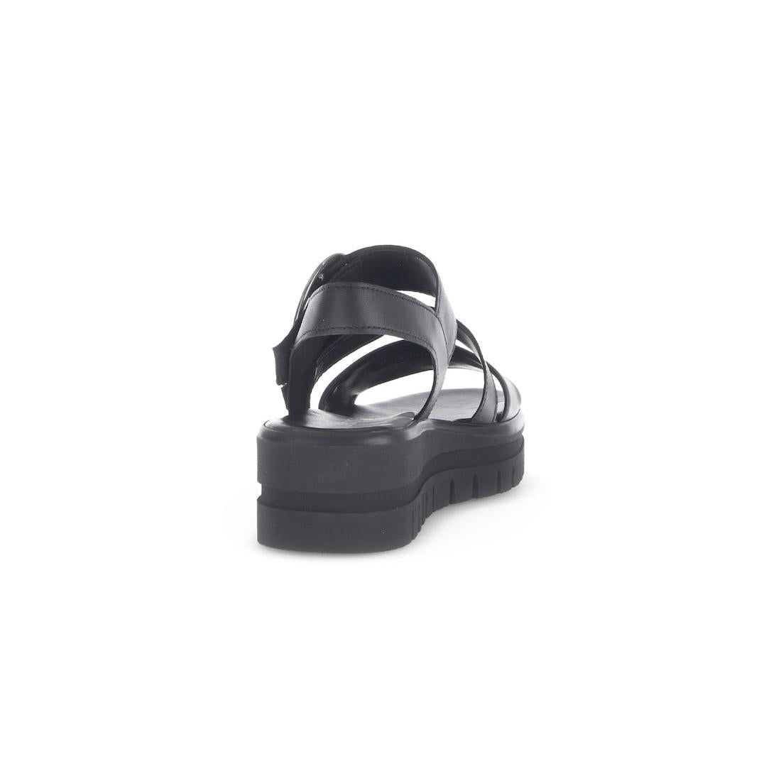 Gabor 64.627.27 Amarillo Ladies Black Leather Touch Fastening Sandals