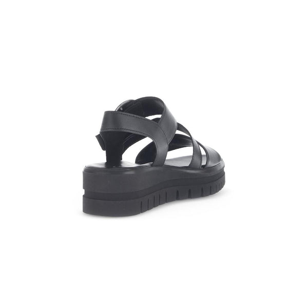 Gabor 64.627.27 Amarillo Ladies Black Leather Touch Fastening Sandals
