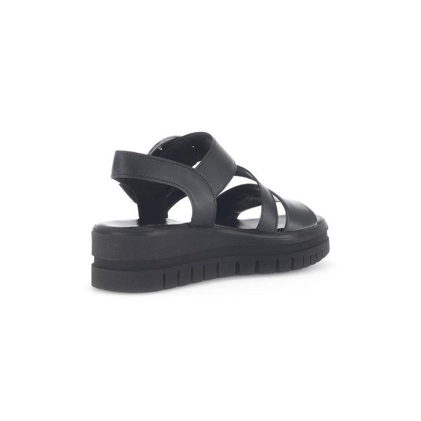 Gabor 64.627.27 Amarillo Ladies Black Leather Touch Fastening Sandals