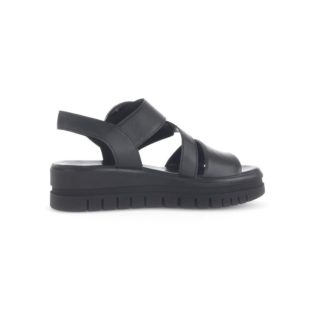 Gabor 64.627.27 Amarillo Ladies Black Leather Touch Fastening Sandals