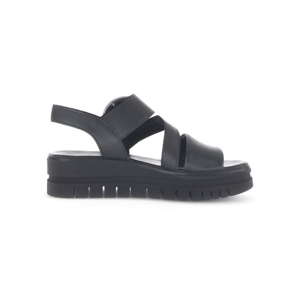 Gabor 64.627.27 Amarillo Ladies Black Leather Touch Fastening Sandals