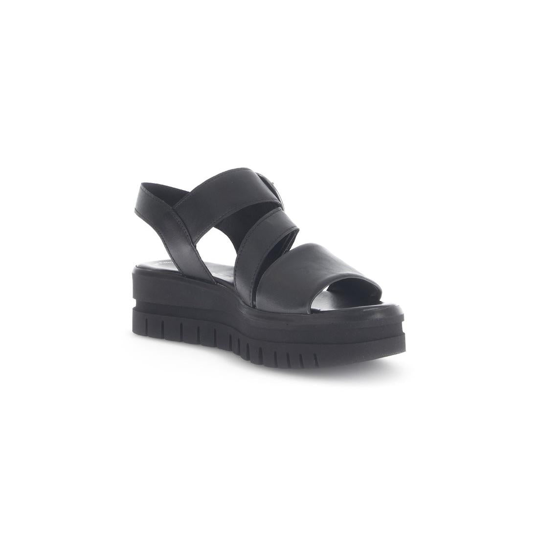 Gabor 64.627.27 Amarillo Ladies Black Leather Touch Fastening Sandals