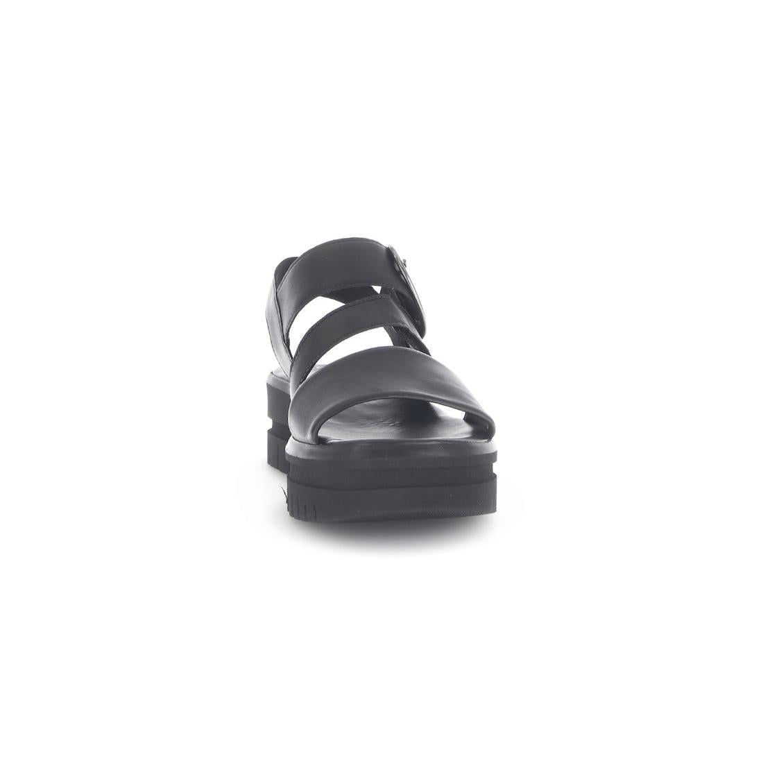 Gabor 64.627.27 Amarillo Ladies Black Leather Touch Fastening Sandals