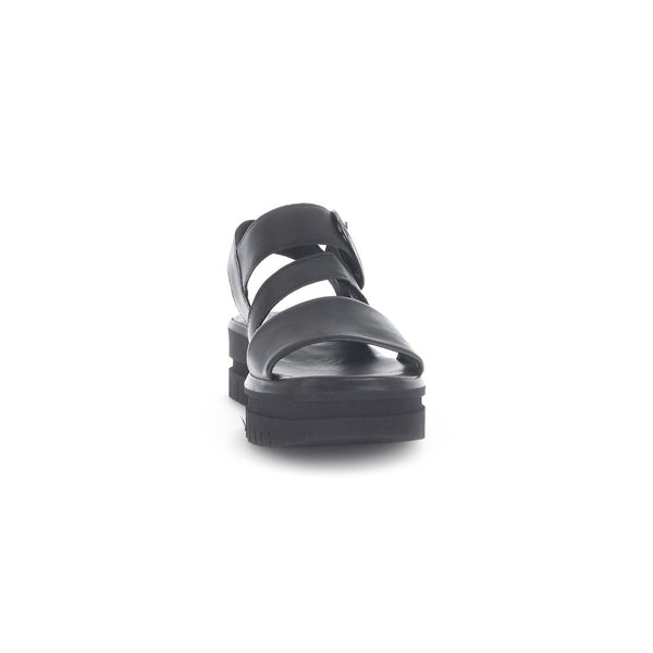 Gabor 64.627.27 Amarillo Ladies Black Leather Touch Fastening Sandals
